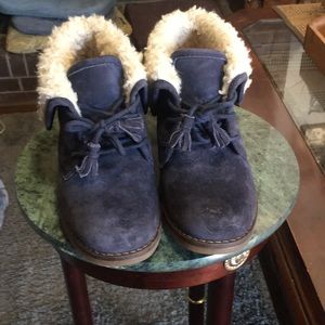 Hush Puppies Blue Suede ankle boots size 5.5